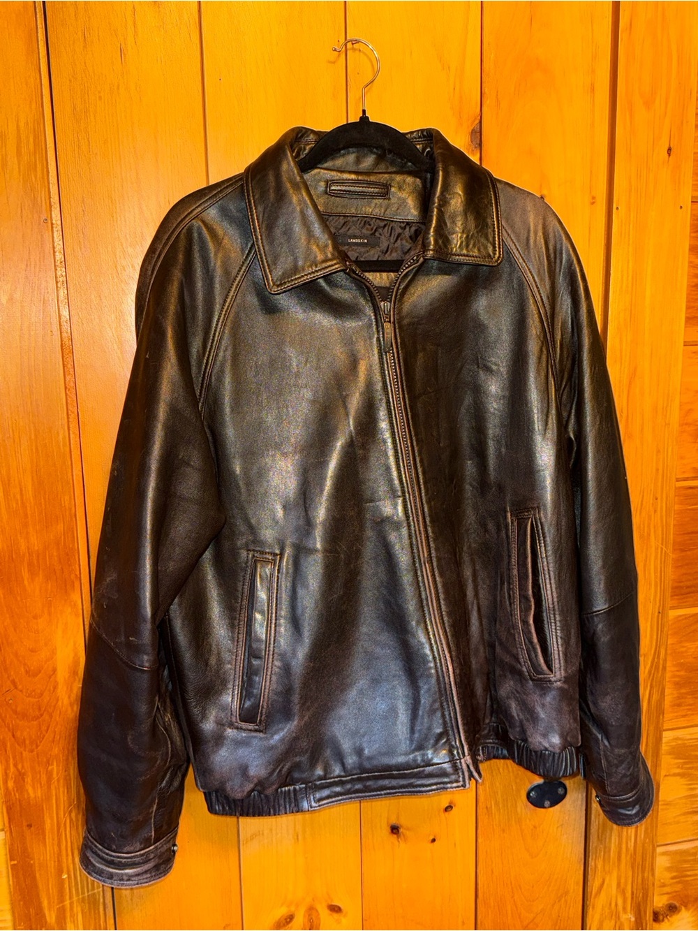 Vintage Claiborne Lambskin Leather Jacket Women’s L/8 Brown Bomber